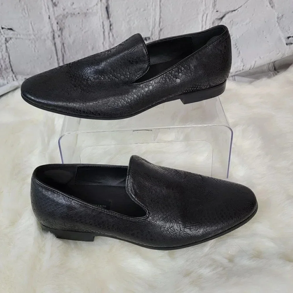 GIORGIO Brutini Black Slip On Loafer Driving Smoking‎ Shoes Mens Business 8.5